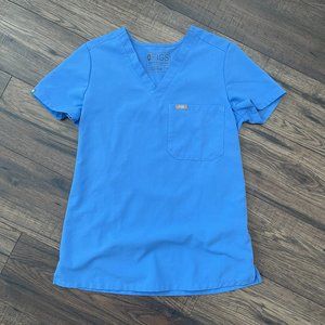 Figs Catarina Scrub Top XXS in Ceil Blue